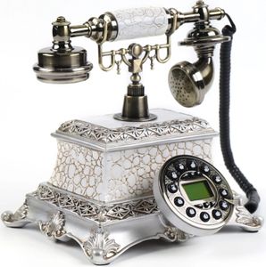 Dekoracyjny telefon retro, podświetlenie połączeń przychodzących, łatwe zarządzanie połączeniami, szary