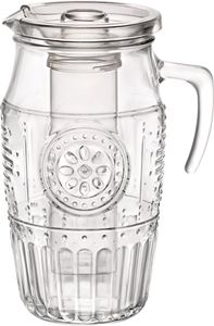 Bormioli Rocco Romantic Krug mit Eisbehälter und Plastikdeckel, 1.8 Liter, Glas, transparent, 1 Stück
