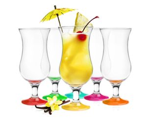 6 Cocktailgläser Mix Farbe 480ml Hurricane Cocktailglas Longdrinkgläser