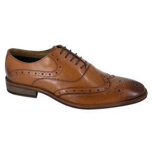 Roamers - Herren Oxford-Schuhe, Leder DF2231 (43 EU) (Hellbraun)