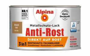 Alpina Metallschutz-Lack Anti-Rost 300 ml gold glänzend