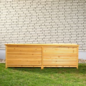 XXL Gartentruhe Braun Kissenbox Auflagenkiste Aufbewahrung Terrasse Outdoormöbel