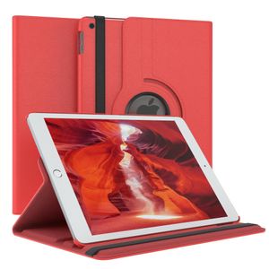 EAZY CASE - Tablet Hülle für Apple iPad 10,2" (2019, 2020, 2021) Schutzhülle 10,2 Zoll Smart Book Cover Tablet Case Rotationcase aufstellbar klappbar 360° drehbar mit Standfunktion Tasche Kunstleder in Rot