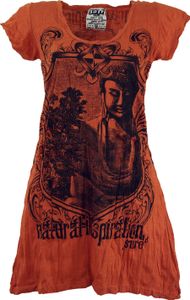 Sure Long Shirt, Minikleid Bodhi Baum Buddha - Rostorange, Damen, Baumwolle, Größe: S