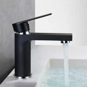 Badarmatur Schwarz Wasserhahn Bad Waschtischarmatur Mischbatterie Bad Waschbecken Armatur für Badezimmer Einhandmischer