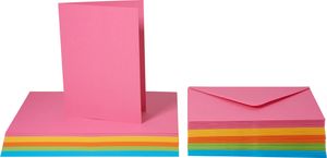 XXL Doppelkarten mit Umschlägen "Kräftige Farben", DIN A6, 50 Stück