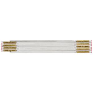 EDE Holz-Gliedermaßstab weiß 2mx16 mm (Gliedermassstab vermessingte Zollstock)