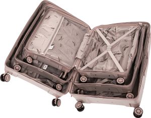 Třídílná sada zavazadel Wings Premium - béžová, odolný polypropylen s bezpečným zámkem