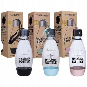 3X Sodastream Mob Bottle for Saturation Cup | Set of 3 0.5L Bottles | Bottles In: Black, Blue, Pink | Water Bottles 500Ml