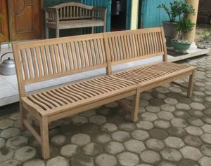 Stabile XXL Gartenbank Kingsbury in Premium Teak ohne Armlehne 220 cm