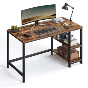VASAGLE Computertisch Schreibtisch mit 2 Regale 120 x 75 x 60 cm Vintage