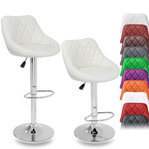 TRESKO Sada 2 barových židlí Béžová barová židle 360° volné nastavení výšky sedadla 60-80 cm