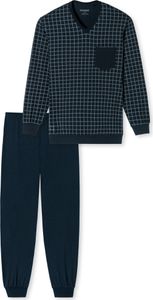Schiesser Herren Schlafanzug lang jeansblau 54