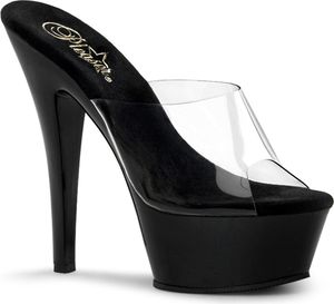 KISS-201 Damen Sandale von Pleaser, Transparent Schwarz , EU 43, US 13
