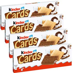 Ferrero Kinder Cards Waffel Spezialitäten mit Kakaocreme 128g 4er Pack