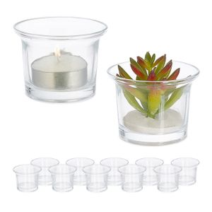 relaxdays Glas Teelichthalter im 12er Set