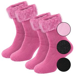 2 Paar Damensocken Thermo Socken Strümpfe Winterstrümpfe Damen extra warm TOG 2.3 - 36/41 - Pink