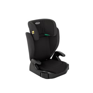 Graco Junior Maxi™ i-Size R129 Kindersitz, ca. 3,5 bis 12 Jahre (100 bis 150 cm), Kindersitzerhöhung, Armlehnen und Kopfstütze höhenverstellbar, leicht, mit Getränkehalter, schwarz, Midnight