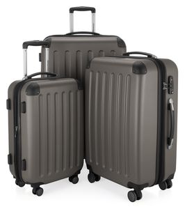 HAUPTSTADTKOFFER - Spree - sada kufrů Cestovní kufr 3ks s pevnou skořepinou a sadou rozšíření, TSA, 4 kolečka, S M & L, grafitová barva