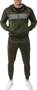 Herren Jogginganzug Trainingsanzug Sportanzug mit Kapuze, Khaki/M