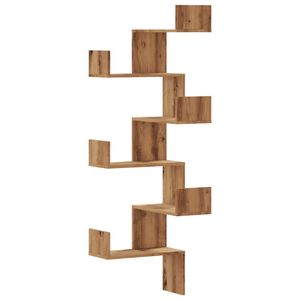 vidaXL Wand-Eckregal Artisan-Eiche 45x45x147 cm Holzwerkstoff