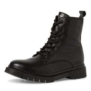 Tamaris Damen Stiefelette Schnürboots Leder Combat Boots 1-25269-43, Größe:41 EU, Farbe:Schwarz