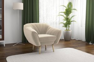 Klassische Sofas, Lounge-sofa, Ziernähte - MIA - 1 Sitzer - Beige