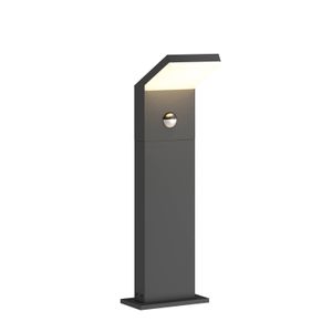 Arcchio LED Außenleuchte 'Yolena' mit Bewegungsmelder (spritzwassergeschützt (Modern) in Schwarz aus Aluminium (1 flammig,, inkl. Leuchtmittel) - Wegeleuchte, Pollerleuchte, Wegelampe, Sockelleuchte