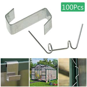 50Pcs W-Type + 50Pcs Z-Type Metal Greenhouse Glass Clips Fixing Clamps Tools Silver 112.03g