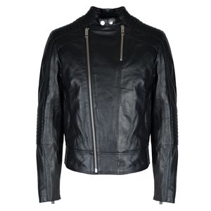 Les Hommes Jacke "Leather Biker" -  UIL204 161U | Classic Biker Jacket - Schwarz-  Größe: XL(EU)