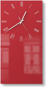 DEQORI Glasuhr 30x60 cm Römisch 'Rot' Wanduhr Glas Uhr Design leise Küchenuhr