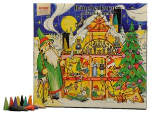 KNOX Räucherkerzen Adventskalender - Weihnachtshaus - mit 24 verschiedenen Düften