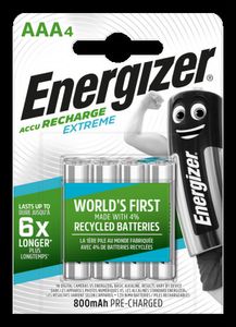 Wiederaufladbare Batterien Energizer AAA - 800 mAh EXTREME - 4 St.