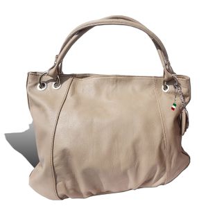 Florence Damen Beuteltasche Tasche taupe echtes Leder 42x14x28 cm D2OTF128C