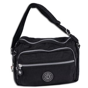 Bag Street leichte Nylon Tasche Damenhandtasche Schultertasche schwarz OTJ227S