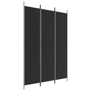 vidaXL 3-tlg. Paravent Schwarz 150x220 cm Stoff