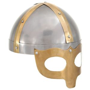 Wikinger-Helm Antik Replik LARP Silbern Stahl
