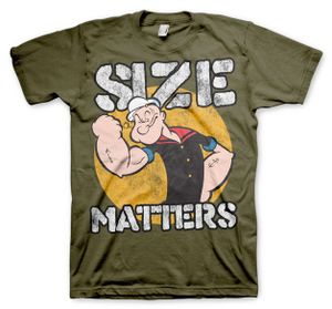 Popeye - Size Matters T-Shirt - XX-Large - Olive