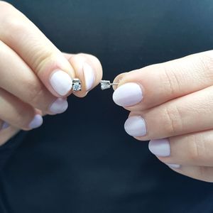Herz Fassung Diamanten Brillant Schliff Ohrstecker Weißgold