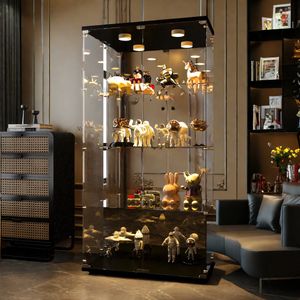 ProximaX Glasvitrine Standvitrine mit Lampen in Schwarz,163.9x80.49x36.49CM Modern Glas Vitrine Vitrinenschrank mit 4 Böden für Sammlerstücke Bücher Wein ProximaX Glasvitrine Standvitrine mit Lampen in Schwarz,163.9x80.49x36.49CM Modern Glas Vitrine Vitrinenschrank mit 4 Böden für Sammlerstücke Bücher Wein