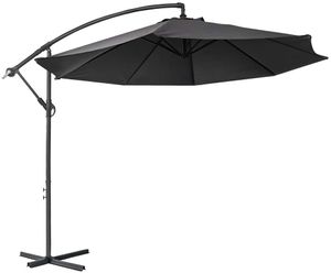 LARS360 Tmavo šedá Ø300cm Hliníkový slnečník Trhový dáždnik Balkónový dáždnik Záhradný dáždnik Korbový dáždnik Záhradný dáždnik Ochrana UV40+