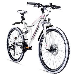 Bergsteiger Phoenix 26 Zoll Mountainbike, geeignet ab 160 cm, Scheibenbremse,  Licht, Schutzblech,  21 Gang-Schaltung, Vollfederung