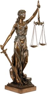 Justitia Figur bronziert Skulptur 33 cm Göttin der Gerechtigkeit Anwalt BGB