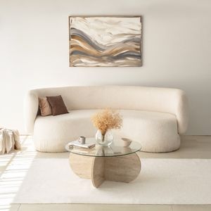 Skye Decor, Bubble - Transparent, Travertin, Couchtisch, 75 x 35 x 75 cm, 100 % GLAS