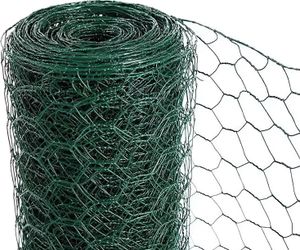 Drahtzaun 10m/25m Sechseckgeflecht verzinkt Kaninchendraht Grün Maschenweite 27mm Volierendraht Drahtgeflecht - 10m x 50cm (LxH)