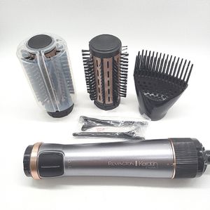Remington Warmluftbürste rotierend [automatisch] Keratin Protect (inkl.3 Aufsätze: 2 Rundbürsten+Haaransatz-Booster für mehr Volumen) + Haarklammern, Keramikbeschichtung mit Mandelöl, AS8811,Grau