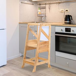 Jopassy Lernturm Küchenhelfer für Kleinkinder DIY Treppenhochstuhl mit Plattform Selbstmontag