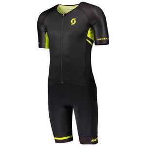 Scott Herren Triathlonanzug Suit M's Plasma LD w/pad black/sulphur yellow XL