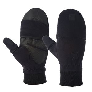 Damen Winterhandschuhe,Fingerlose Thermo Fahrradhandschuhe Reithandschuhe Motorradhandschuhe Herren Handschuhe(Black,M)
