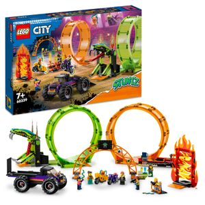 LEGO 60339 City Stuntz Stuntshow-Doppellooping Set, inkl. Rampe, Monstertruck, 2x Motorrad, Spielzeug für Kinder ab 7 Jahre, Geschenkidee Weihnachten